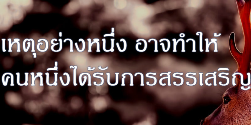 หตุอย่างหนึ่ง อาจทำให้คนหนึ่งได้รับการสรรเสริญ