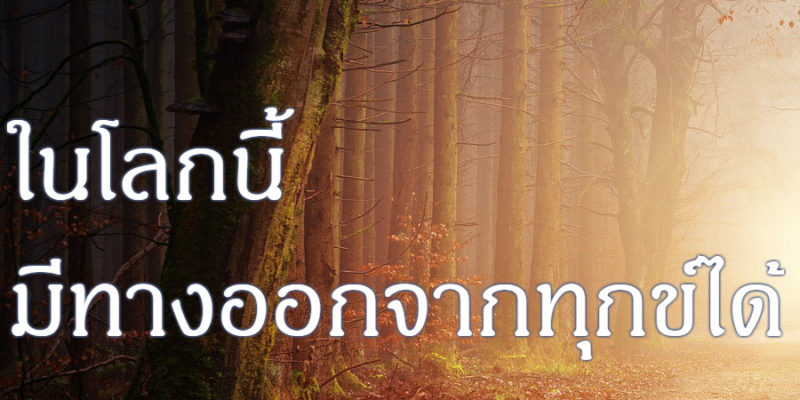 ในโลกนี้ มีทางออกจากทุกข์ได้