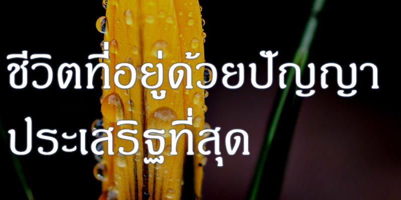 ชีวิตที่อยู่ด้วยปัญญา ประเสริฐที่สุด