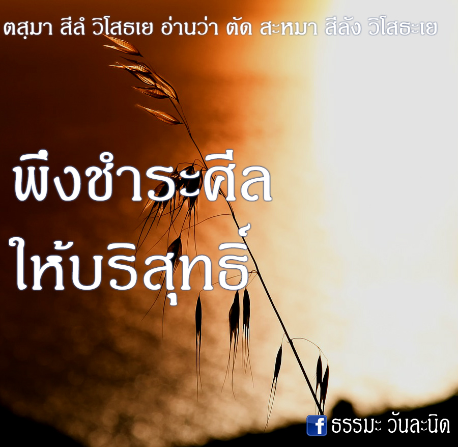 พึงชำระศีลให้บริสุทธิ์