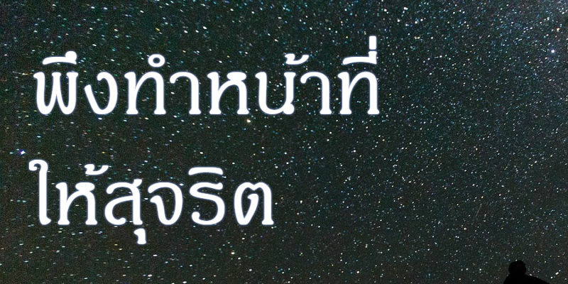 พึงทำหน้าที่ให้สุจริต