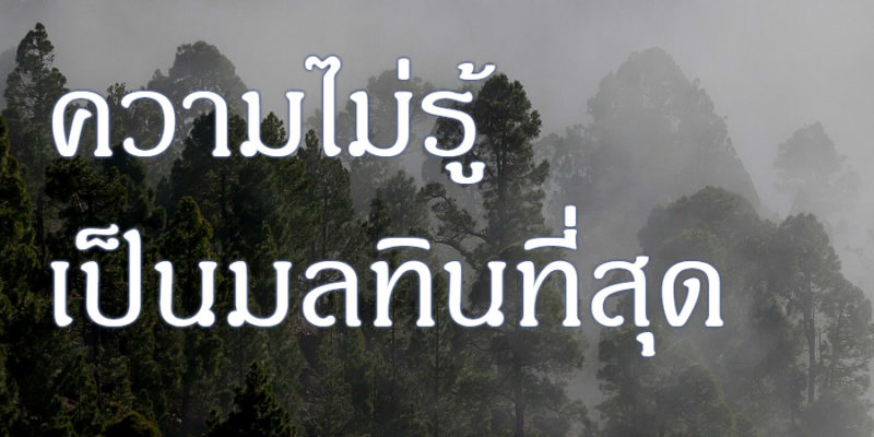 ความไม่รู้ เป็นมลทินที่สุด