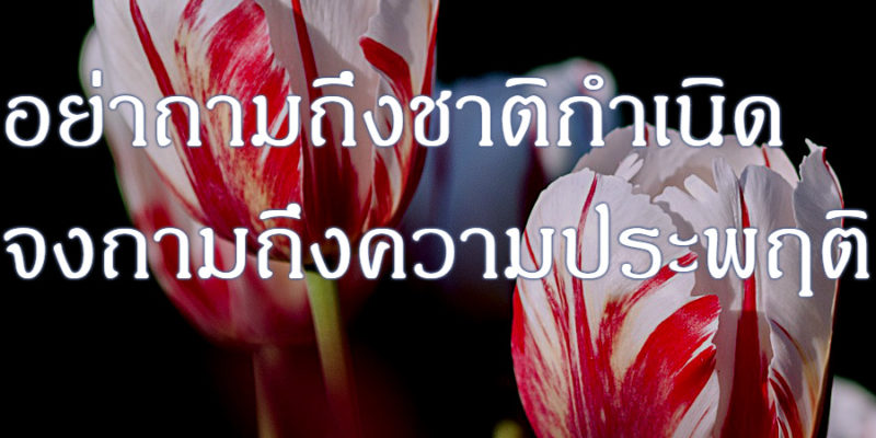 อย่าถามถึงชาติกำเนิด จงถามถึงความประพฤติ