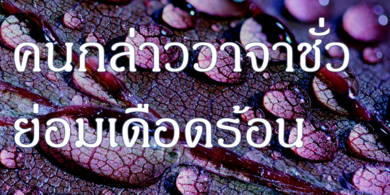 คนกล่าววาจาชั่ว ย่อมเดือดร้อน