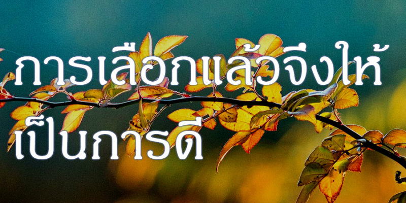 การเลือกแล้วจึงให้ เป็นการดี