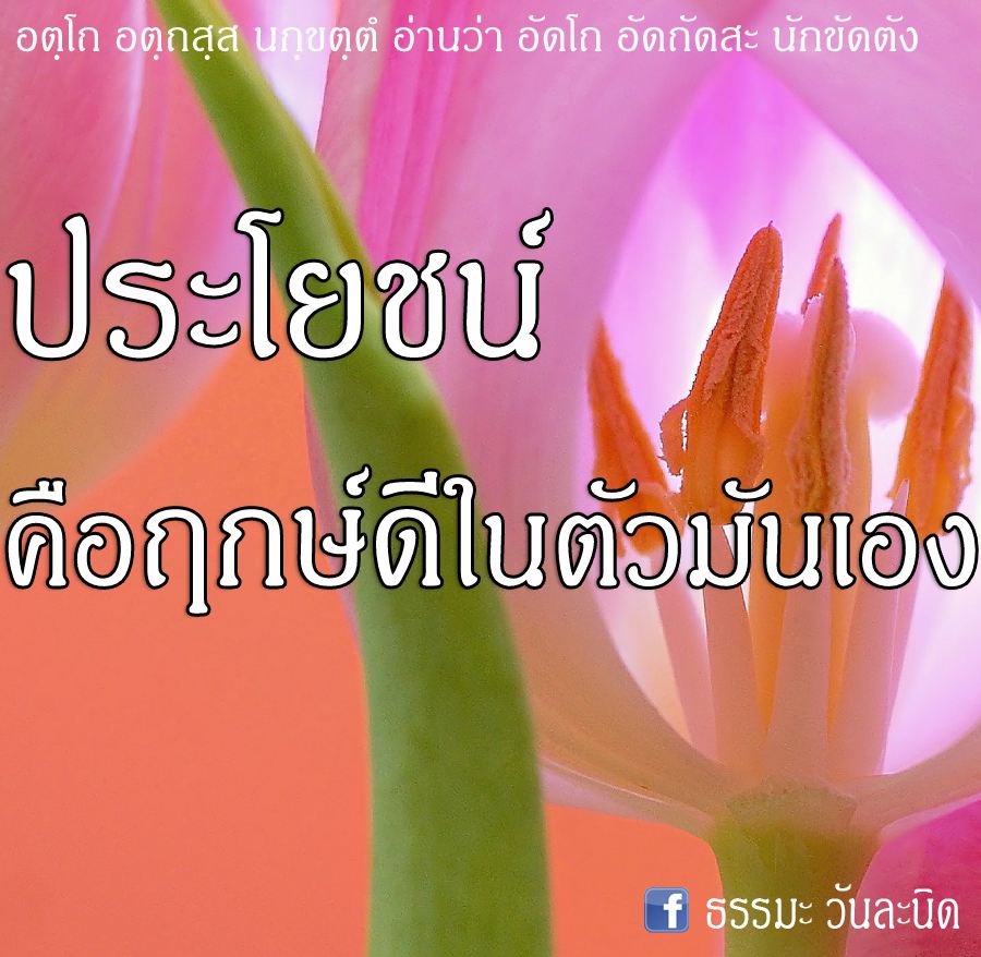 ประโยชน์ คือฤกษ์ดีในตัวมันเอง