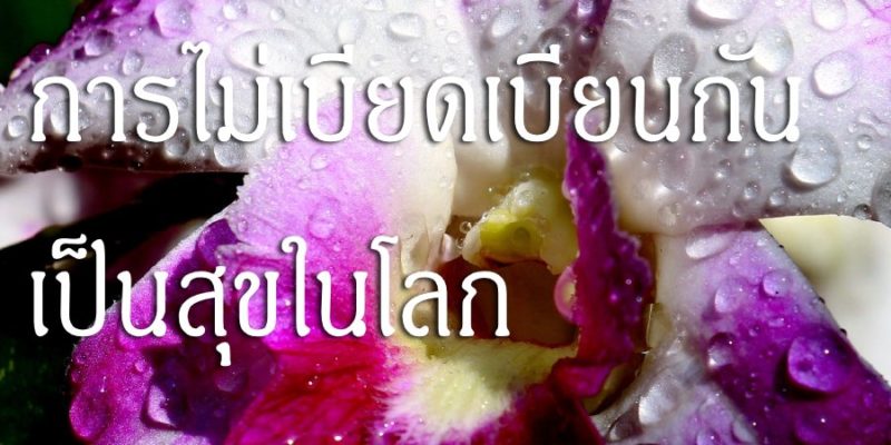 การไม่เบียดเบียนกัน เป็นสุขในโลก