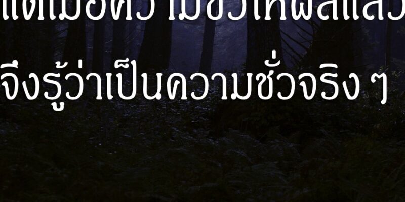 แต่เมื่อความชั่วให้ผลแล้ว จึงรู้ว่าเป็นความชั่วจริง ๆ