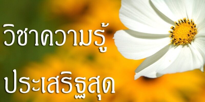 สิ่งที่งอกงามขึ้นมา วิชาความรู้ ประเสริฐสุด