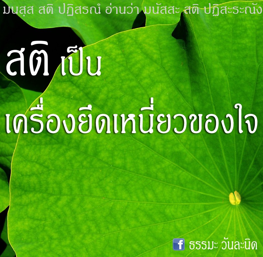 สติ เป็นเครื่องยึดเหนี่ยวของใจ