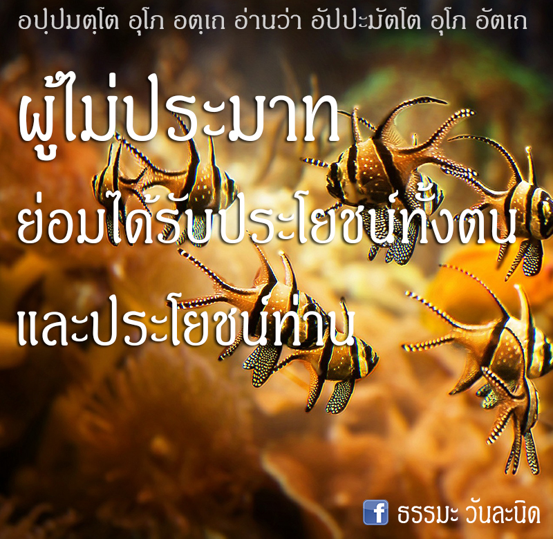 ผู้ไม่ประมาท ย่อมได้รับประโยชน์ทั้งตนและประโยชน์ท่าน