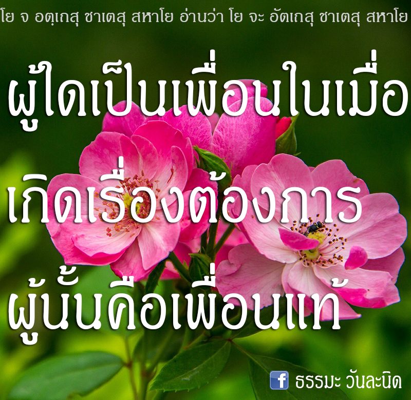 ผู้ใดเป็นเพื่อนในเมื่อเกิดเรื่องต้องการ ผู้นั้นคือเพื่อนแท้